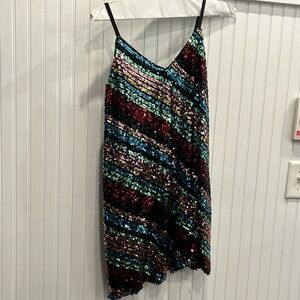 Fun multi colored sequined strappy dress